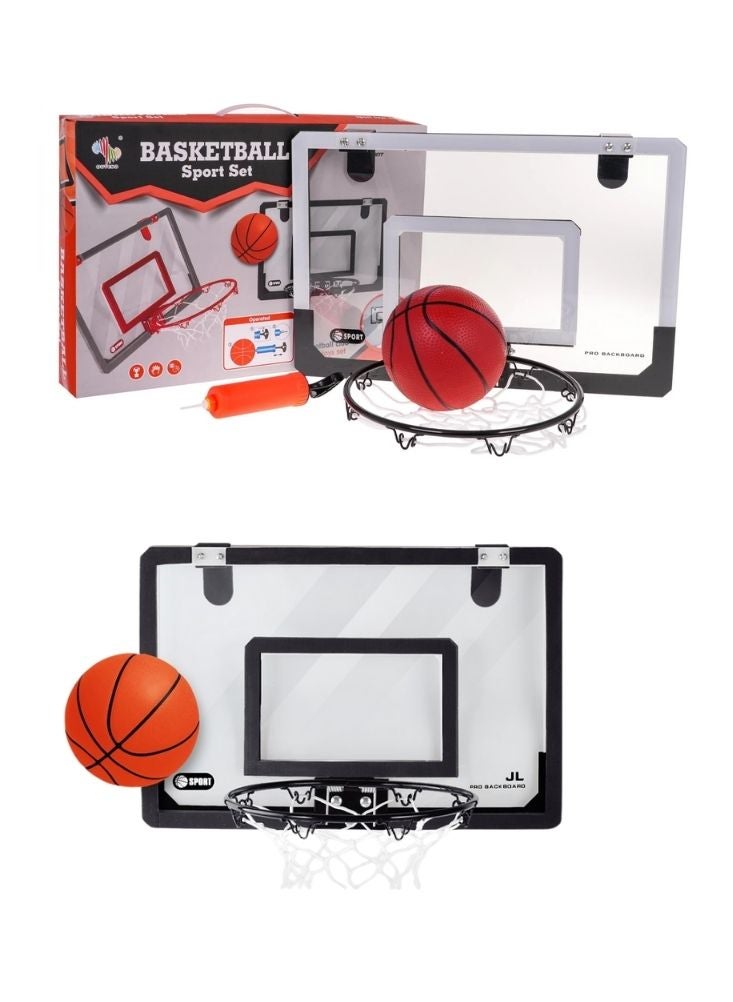 بريميم مجموعة طوق كرة سلة داخلي للتثبيت على الحائط مع لوحة خلفية صغيرة وحلقة وكرة للأطفال - Image 1